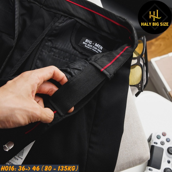 Quần tây nam big size form rộng phối lưng thun co giản [H016:85-130kg]