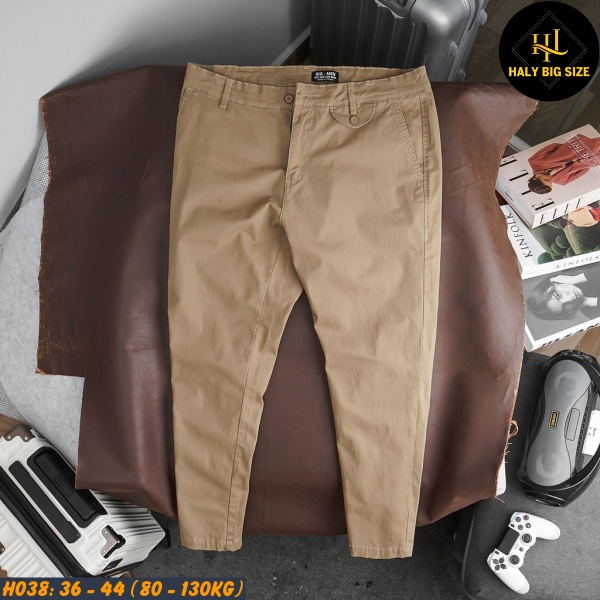 Quần kaki nam big size dáng bó [H038:75-135kg]