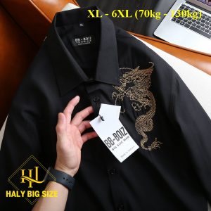 Áo sơ mi nam tay dài big size họa tiết h021