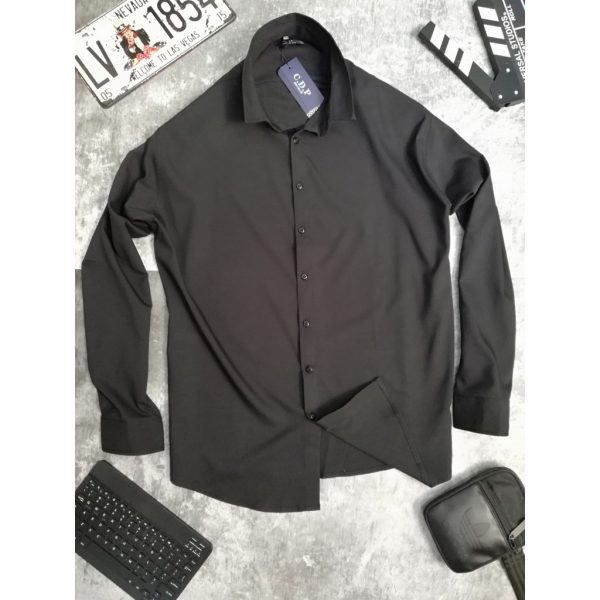 Áo sơ mi đen nam big size tay dài h052