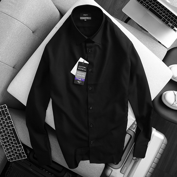 Áo sơ mi đen nam size lớn