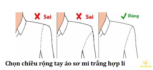 Chọn chiều rộng áo sơ mi trắng nam