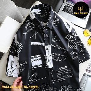 Áo sơ mi nam big size họa tiết h183