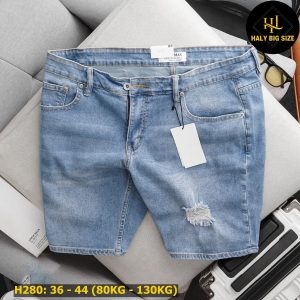 quần short jean nam big size h280