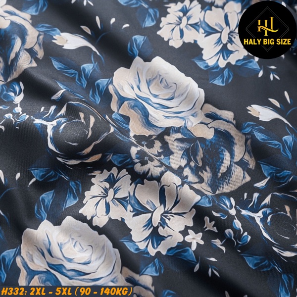 Áo sơ mi nam big size tay ngắn cổ đăng hoạ tiết H332