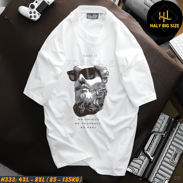 Áo thun nam big size in hình H333