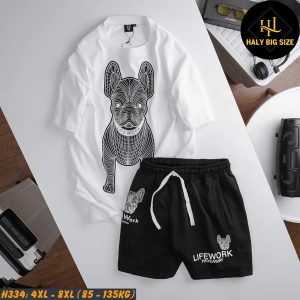 Đồ bộ nam big size áo cotton quần nỉ H334