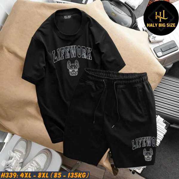 Đồ bộ nam big size áo cotton quần nỉ H339