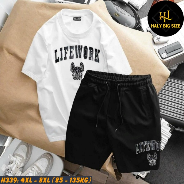 Đồ bộ nam big size áo cotton quần nỉ H339