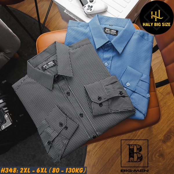 Áo sơ mi nam big size tay dài caro H348