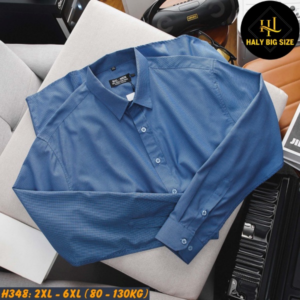 Áo sơ mi nam big size tay dài caro H348