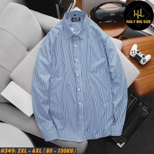 Áo sơ mi nam big size tay dài kẻ sọc H349