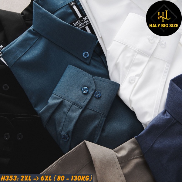 Áo sơ mi nam big size công sở vải kate Mỹ H353