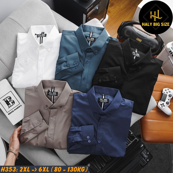 Áo sơ mi nam big size công sở vải kate Mỹ H353