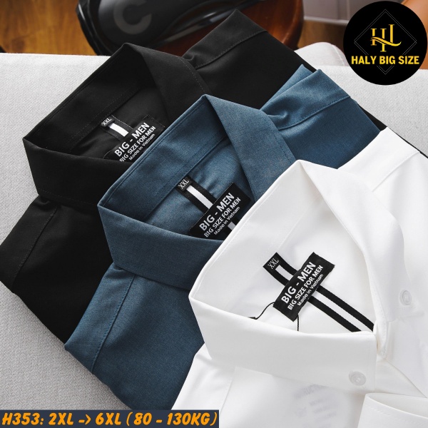 Áo sơ mi nam big size công sở vải kate Mỹ H353