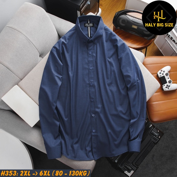 Áo sơ mi nam big size công sở vải kate Mỹ H353