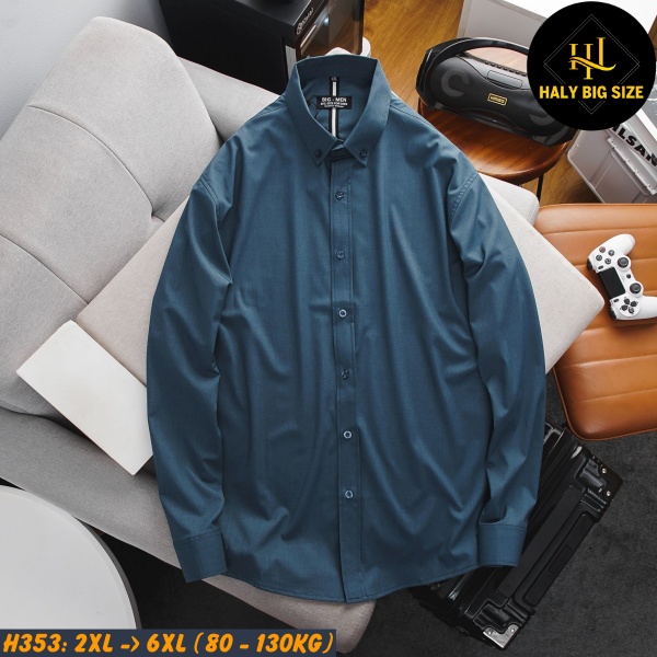Áo sơ mi nam big size công sở vải kate Mỹ H353