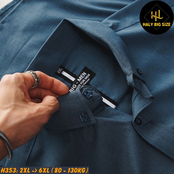 Áo sơ mi nam big size công sở vải kate Mỹ H353