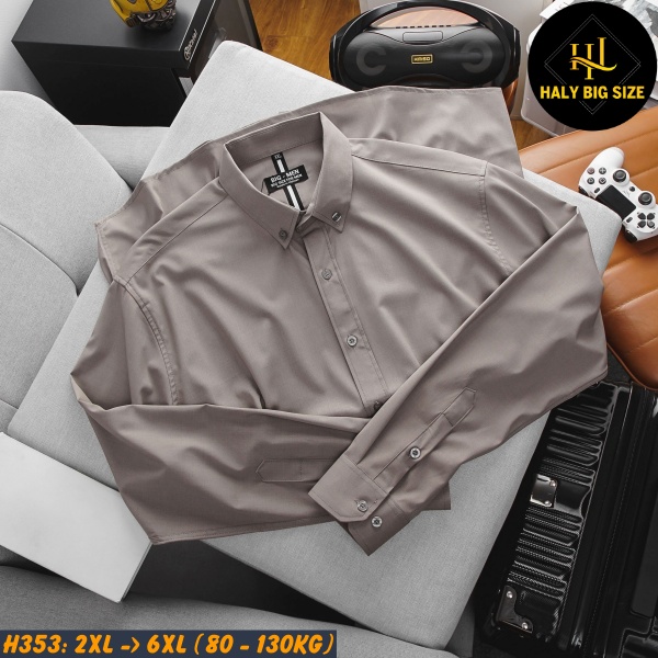 Áo sơ mi nam big size công sở vải kate Mỹ H353