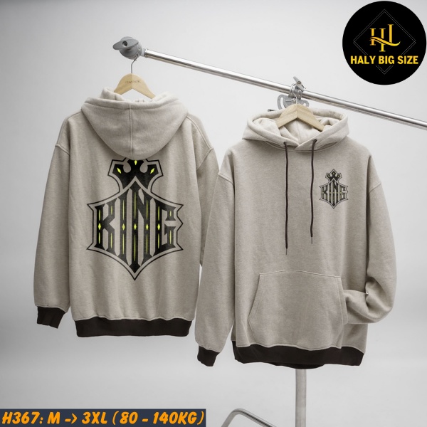 Áo khoác hoodie nam Big Size [H367:80-140kg]