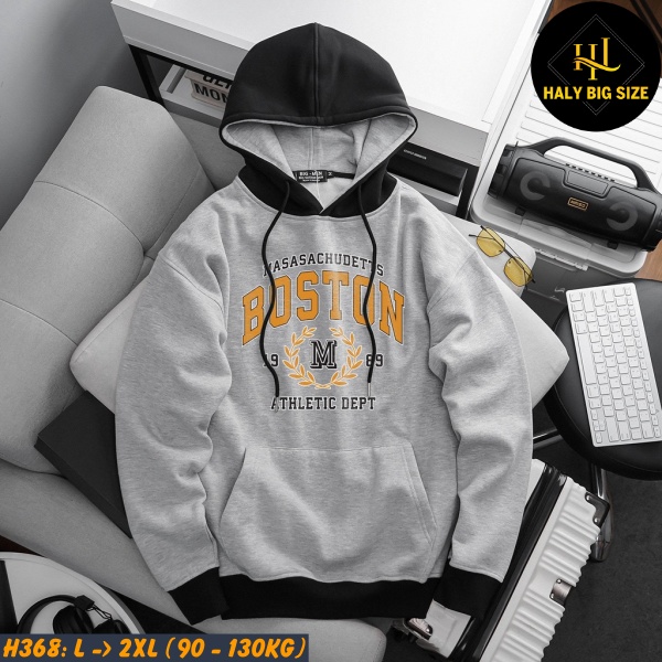 Áo khoác hoodie nam big size [H368: 90-130kg]