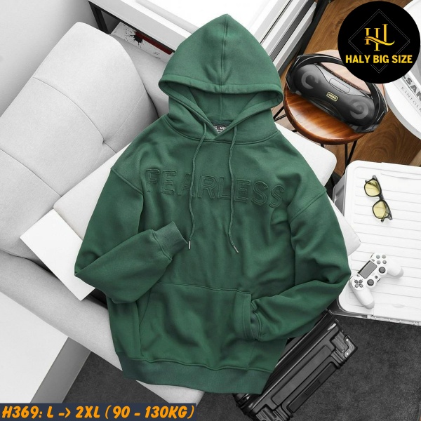 Áo khoác hoodie nam big size [H369: 90-130kg]