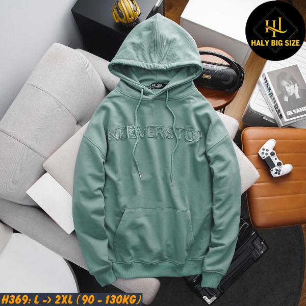 Áo khoác hoodie nam big size [H369: 90-130kg]