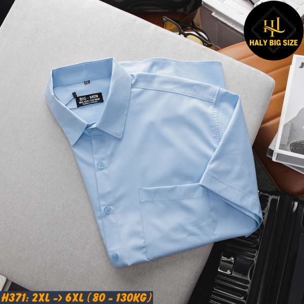 Áo sơ mi nam big size tay ngắn có túi cao cấp H371
