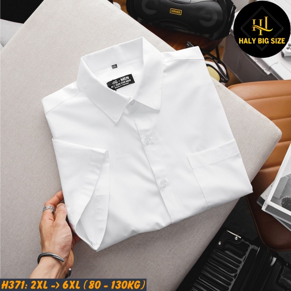 Áo sơ mi nam big size tay ngắn có túi cao cấp H371