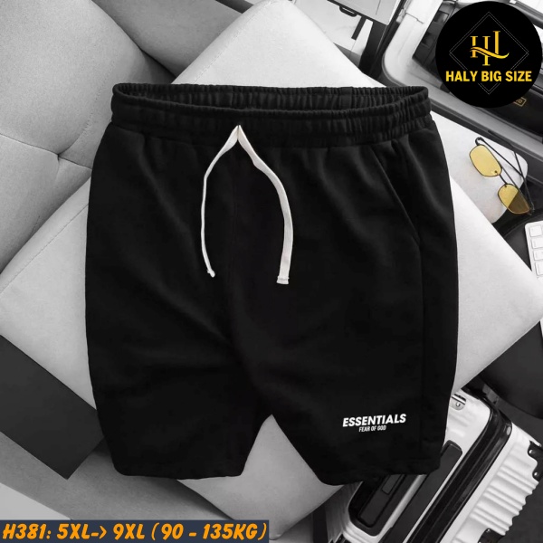 Quần short nam big size nỉ da cua H381