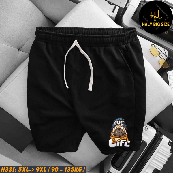 Quần short nam big size nỉ da cua H381