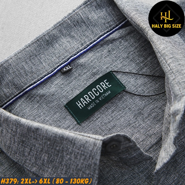 Áo sơ mi nam big size vải xô đũi H379