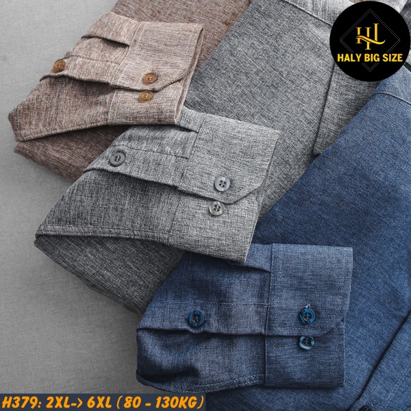 Áo sơ mi nam big size vải xô đũi H379