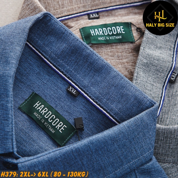 Áo sơ mi nam big size vải xô đũi H379