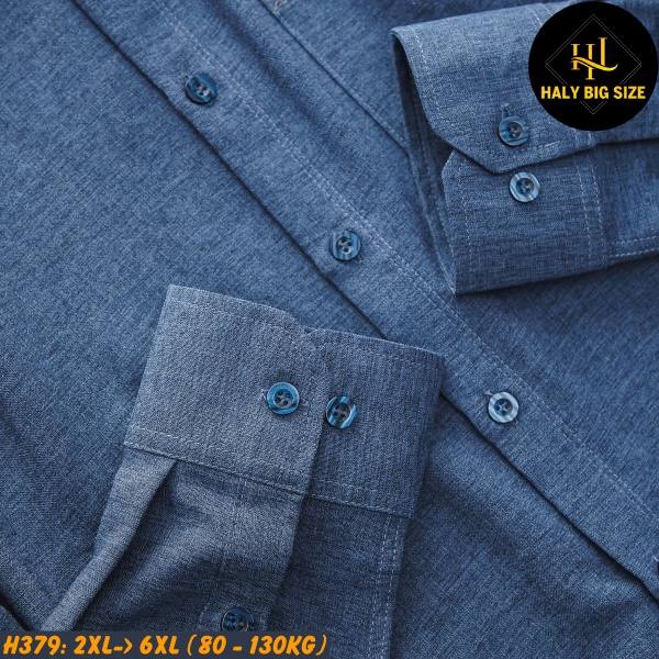 Áo sơ mi nam big size vải xô đũi H379