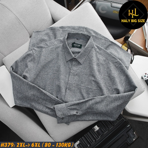 Áo sơ mi nam big size vải xô đũi H379
