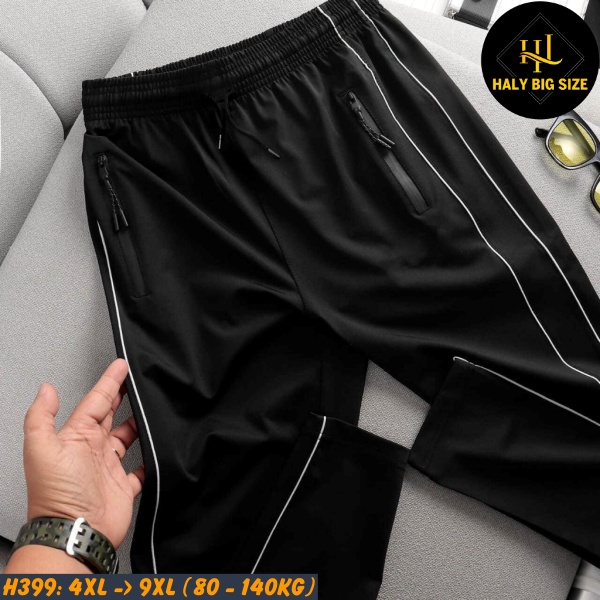Quần thun dài nam big size 2 sọc H399