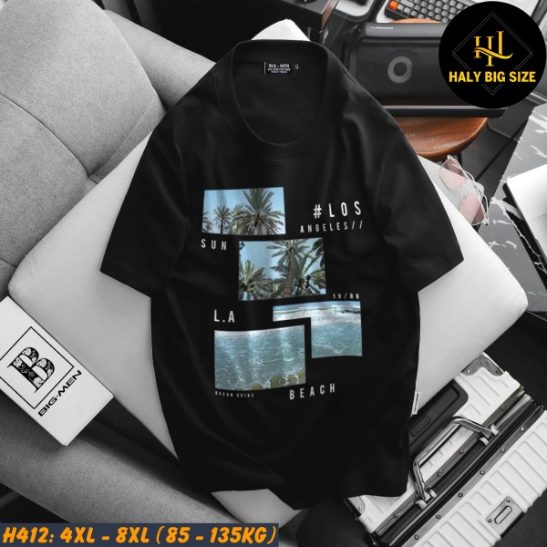 Áo thun nam big size in hình biển H412