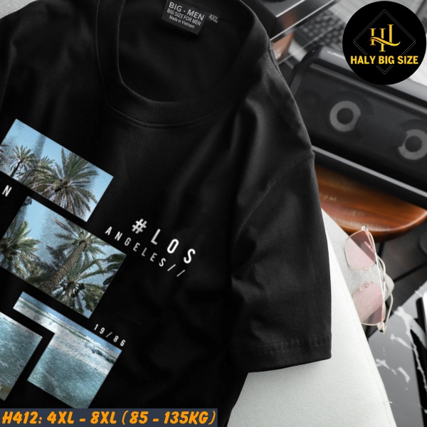 Áo thun nam big size in hình biển H412