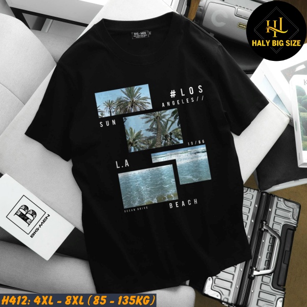 Áo thun nam big size in hình biển H412