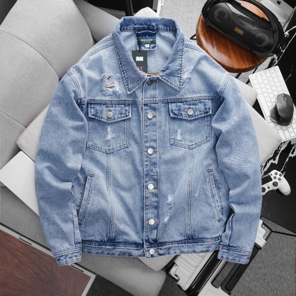 Áo khoác nam big size jean wash H416