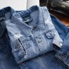 Áo khoác nam big size jean wash H416