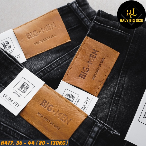 Quần short jean nam big size wash tông đen H417