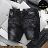 Quần short jean nam big size wash tông đen H417
