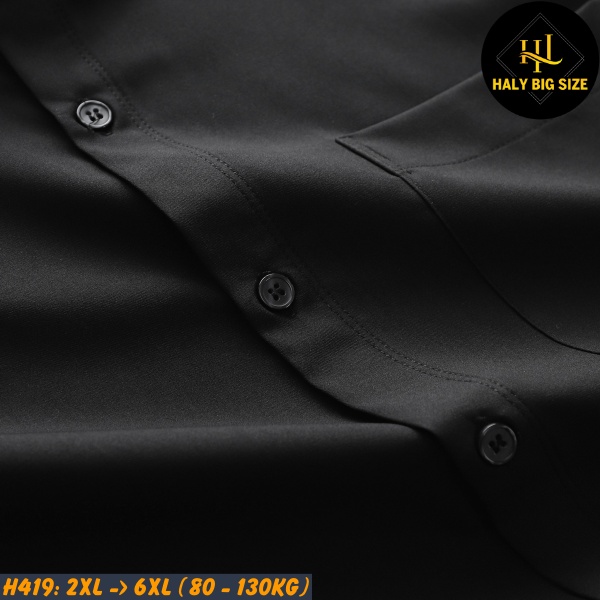 Áo sơ mi nam big size phối 3 sọc viền tay áo H419