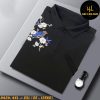 Áo polo nam big size đen thêu hình chim H434