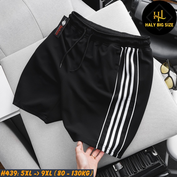 Quần short thun nam big size 5 sọc H439