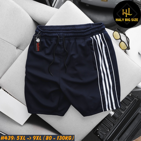 Quần short thun nam big size 5 sọc H439