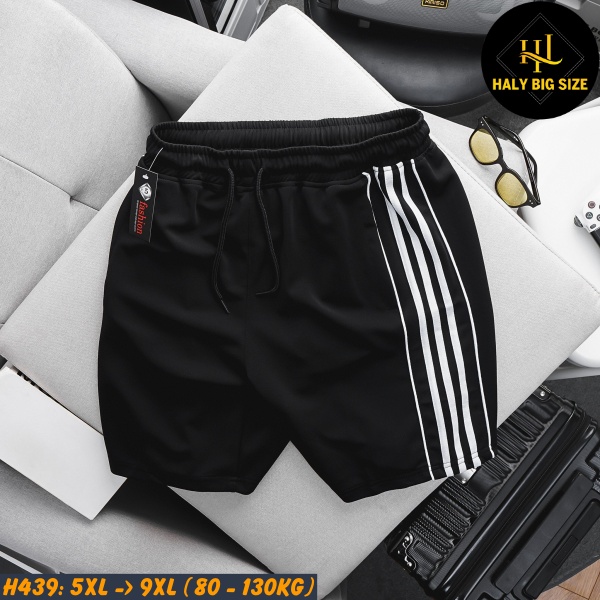 Quần short thun nam big size 5 sọc H439