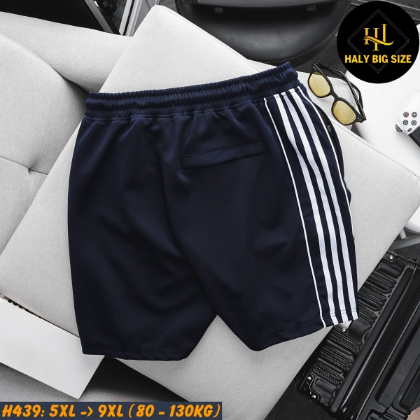 Quần short thun nam big size 5 sọc H439